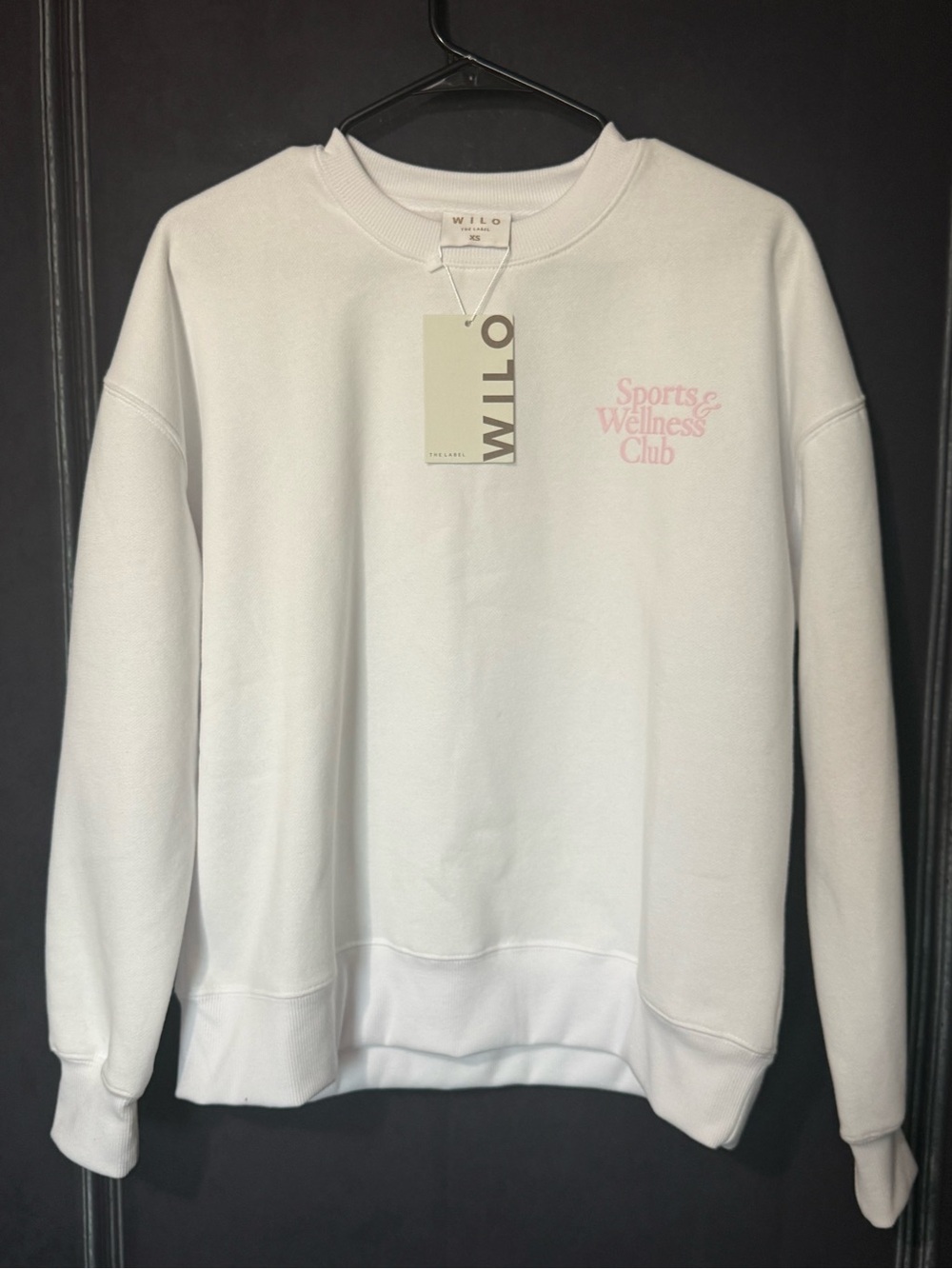 NWT WILO The Label Pink Bike Shorts & White Sweatshirt SET - Picture 2 of 11